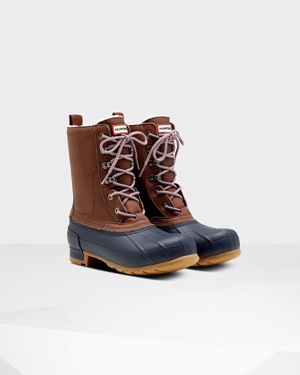 Sale Hunter Original Insulated Pac Winter Boots Brown/Navy Clearance